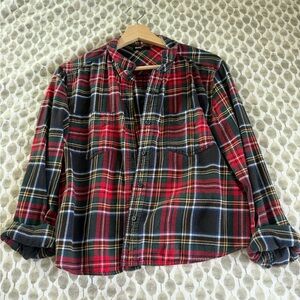 BDG Red and Black Plaid Flannel